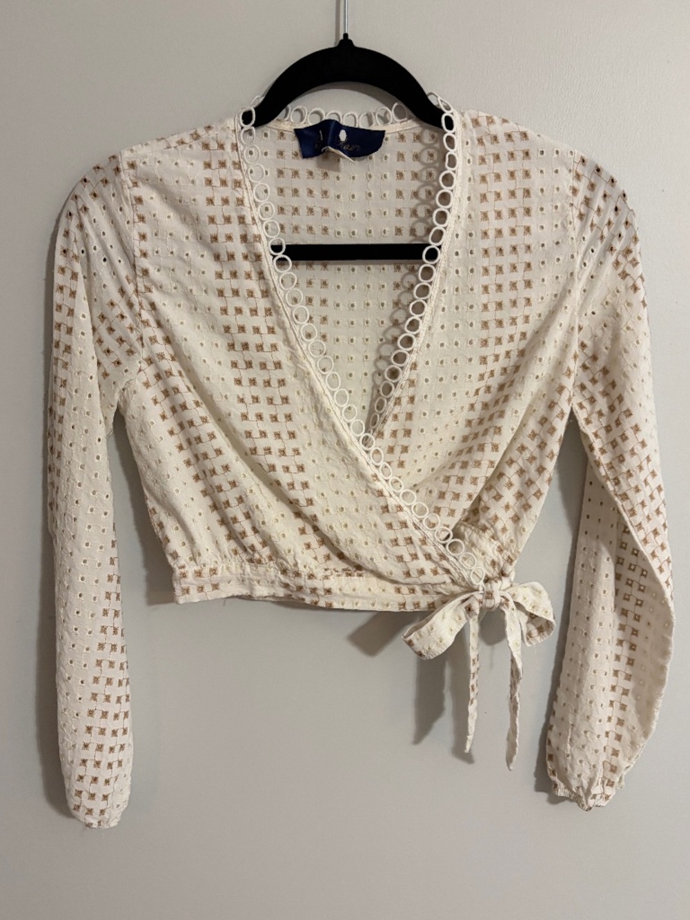 Francesca's eyelet wrap crop top
